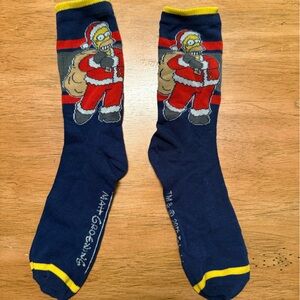 Simpsons themed holiday socks